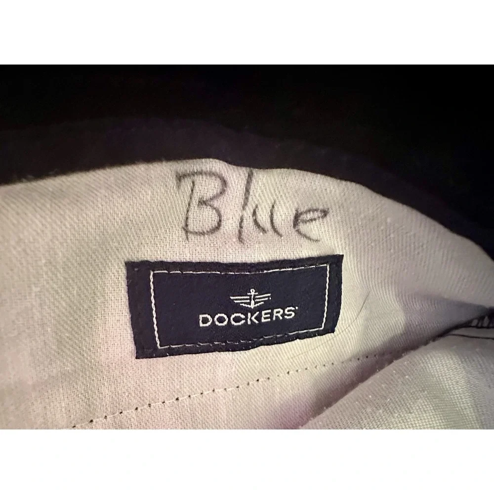 Men's Dockers Flat Front Classic Fit Dress‎ Pants Cotton Blue 36x34